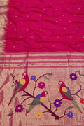 Pink Paithani Handloom Pure Silk Saree - Luxurion World