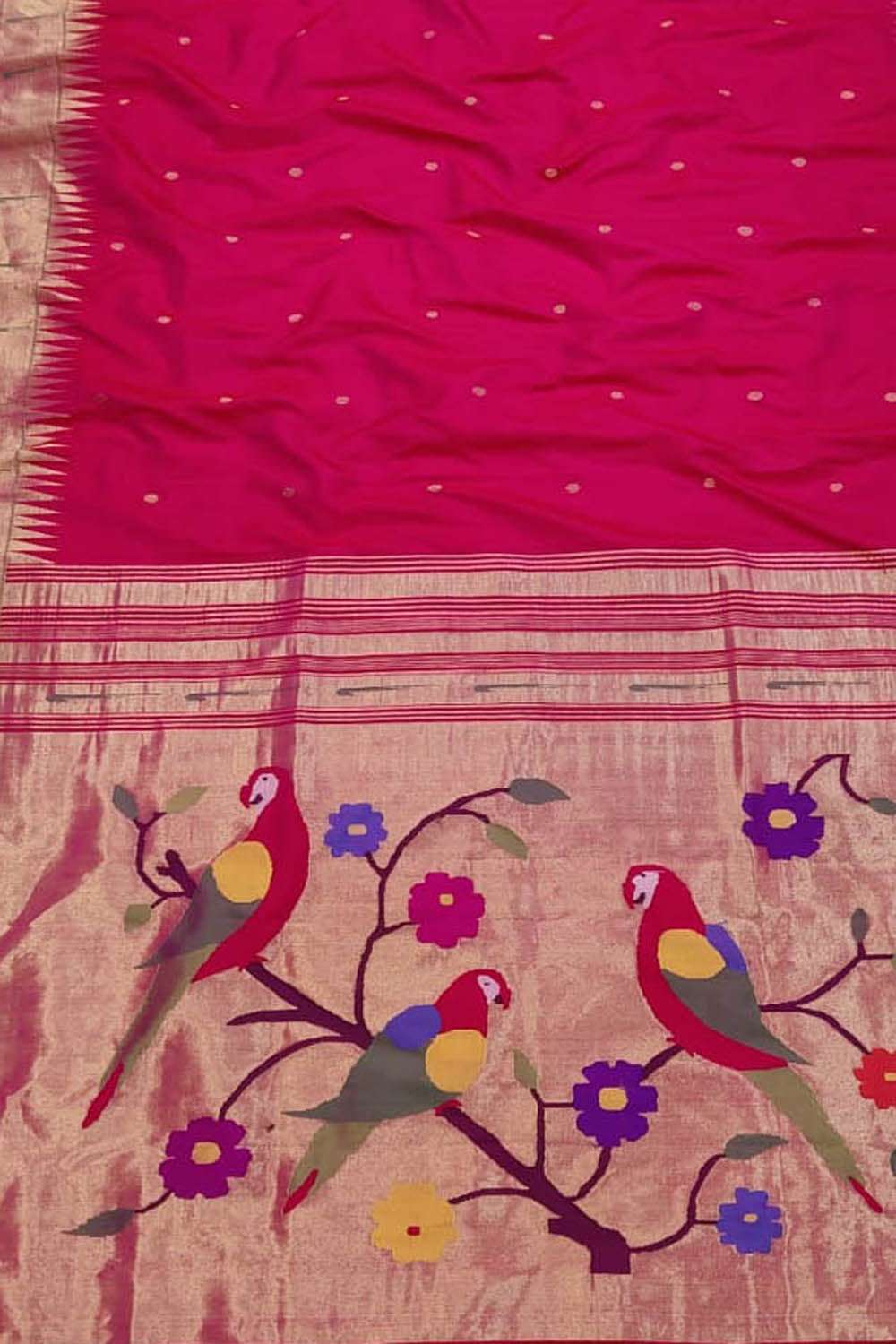 Pink Paithani Handloom Pure Silk Saree - Luxurion World