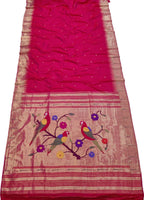 Pink Paithani Handloom Pure Silk Saree - Luxurion World