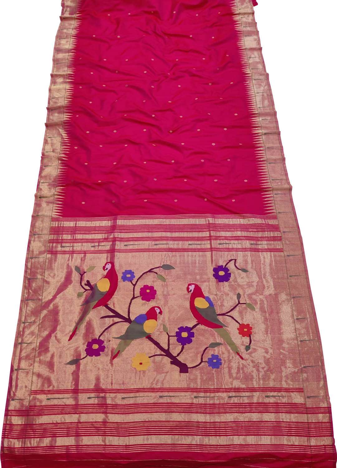 Pink Paithani Handloom Pure Silk Saree - Luxurion World