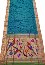 Green Paithani Handloom Pure Silk Saree - Luxurion World