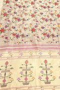 Exquisite Golden Paithani Pure Silk Muniya Border Handloom Pure Silk Saree With Petit Point Work - Luxurion World