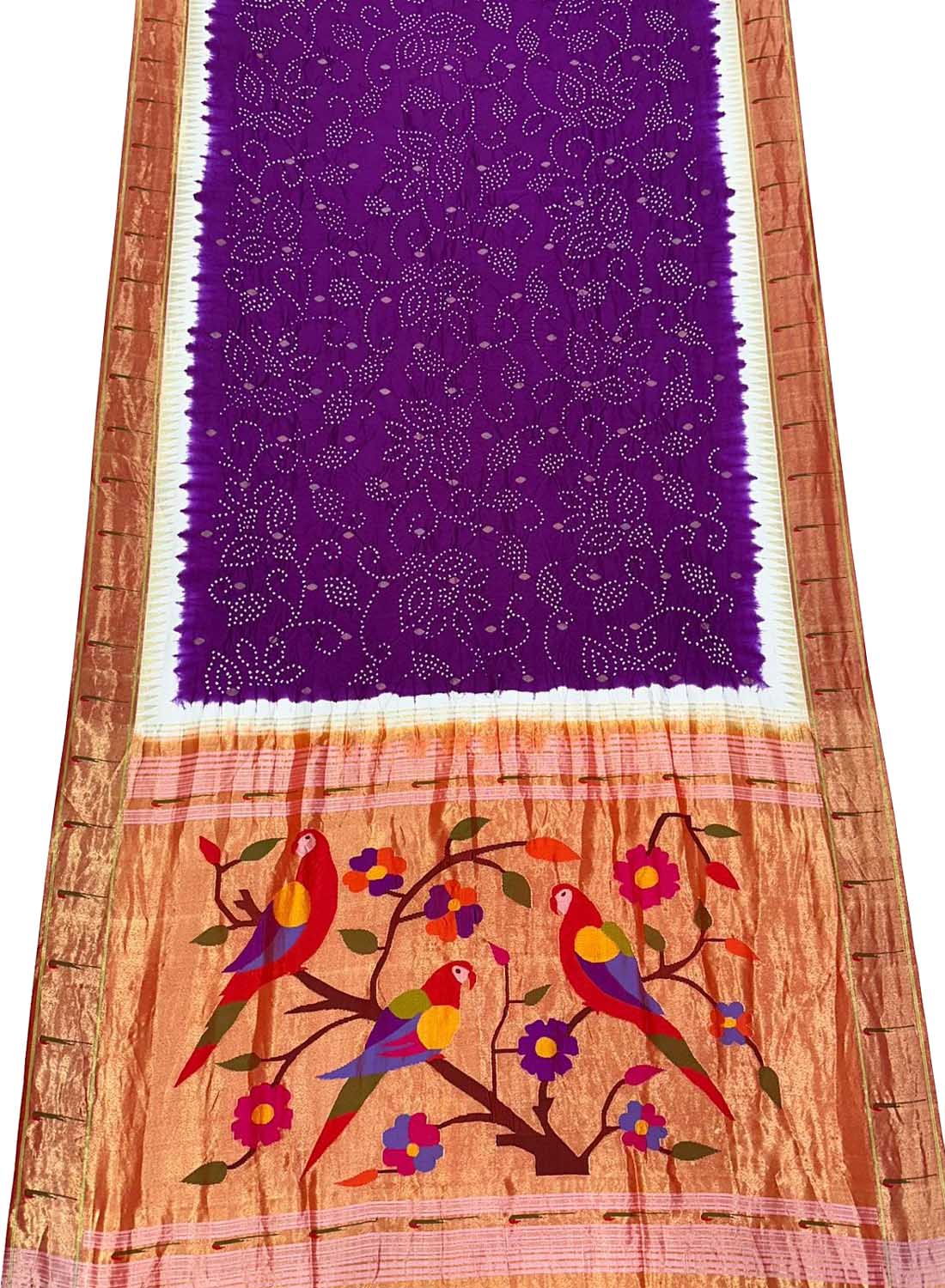 Exquisite Purple Paithani Silk Saree with Muniya Border - Luxurion World