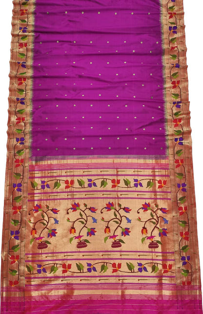Elegant Purple Paithani Handloom Silk Saree: A Timeless Classic - Luxurion World
