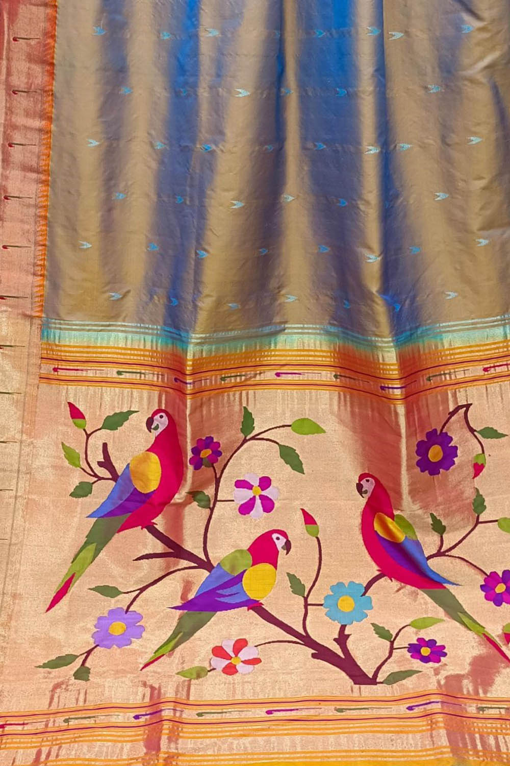 Stunning Multicolor Paithani Silk Saree with Muniya Border - Luxurion World
