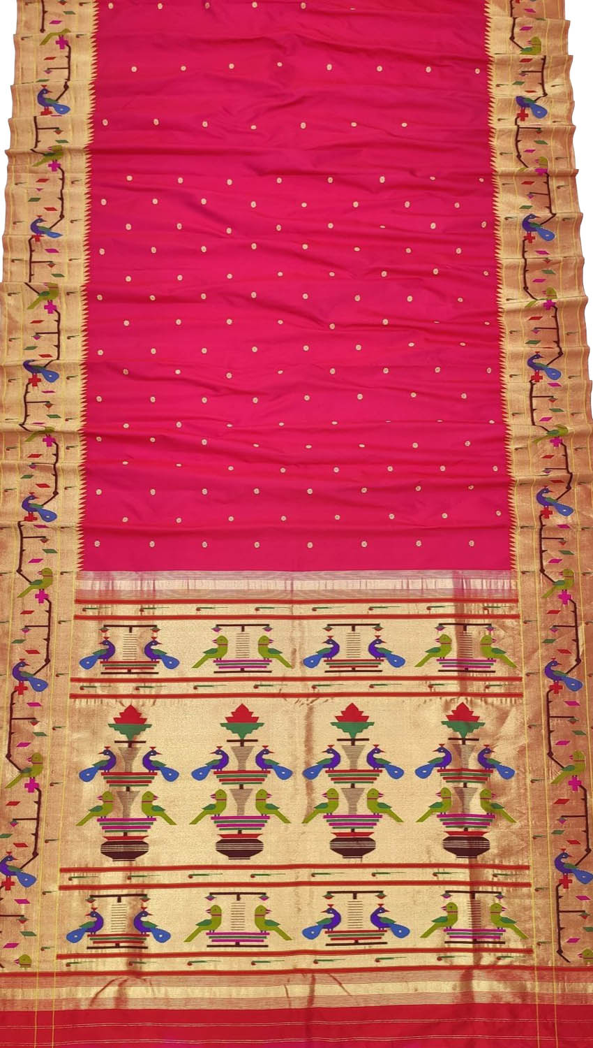 Exquisite Pink Paithani Silk Saree with Muniya Border - Luxurion World