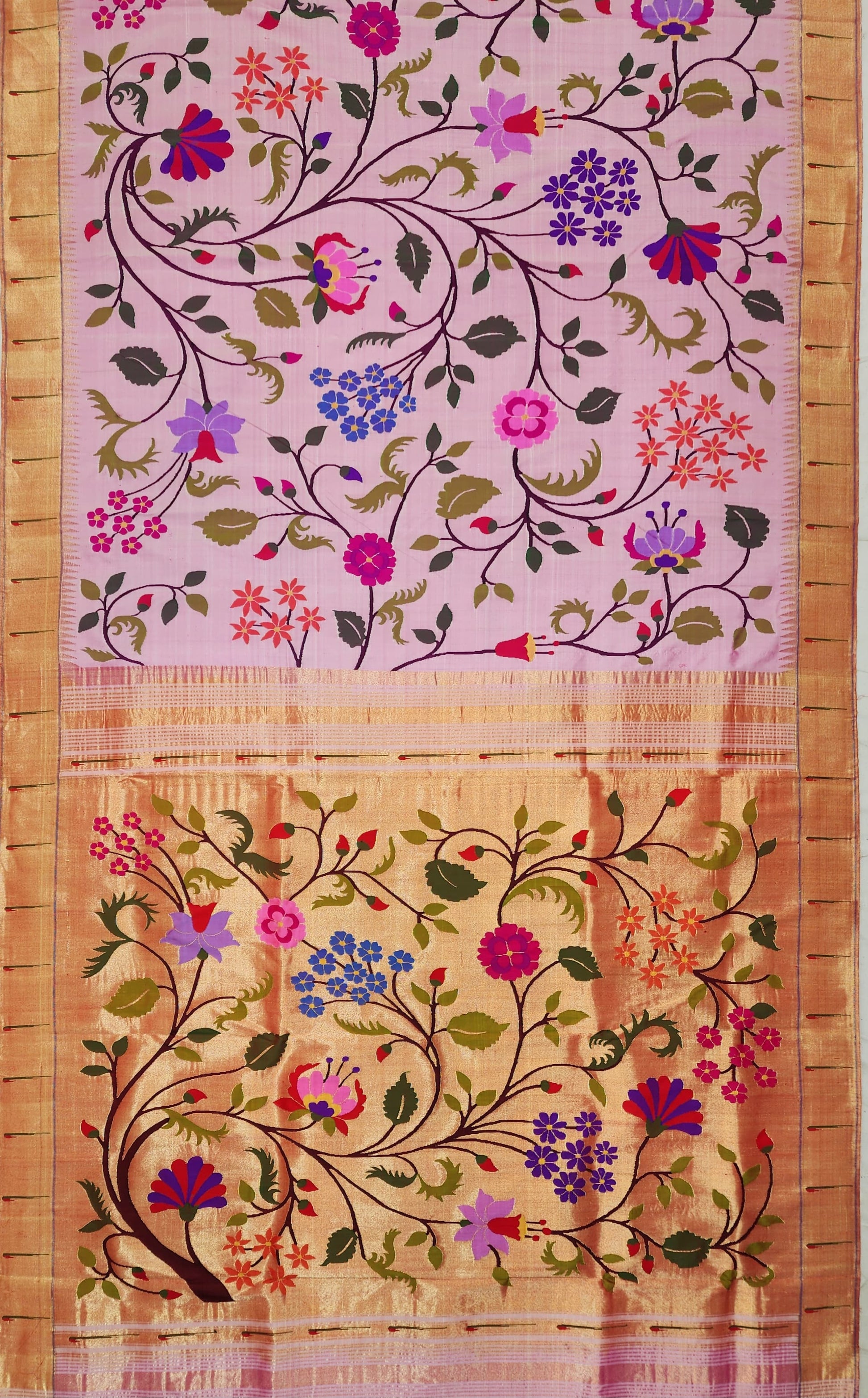 Beautiful Pink Paithani Silk Saree with Muniya Border - Luxurion World