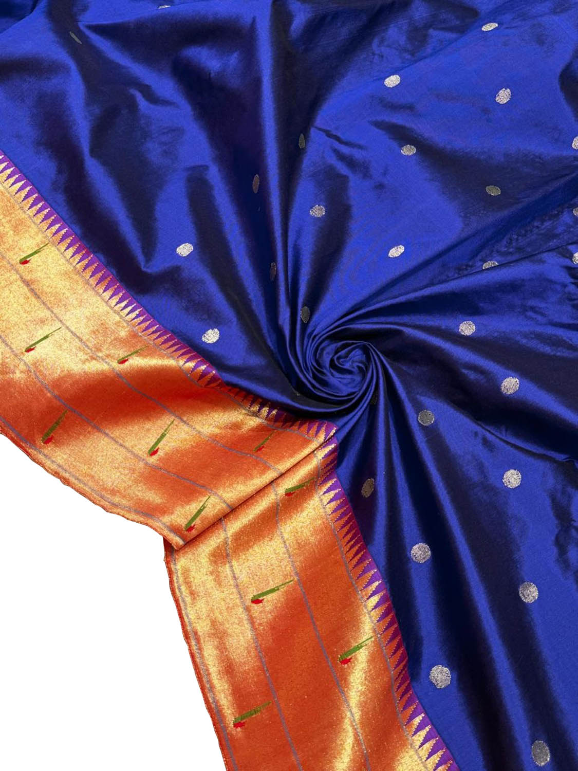Blue Paithani Silk Saree with Muniya Border - Luxurion World