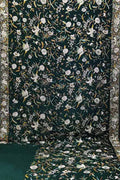 Green Hand Embroidered Parsi Gara Crepe Bird And Floral Design Saree - Luxurion World