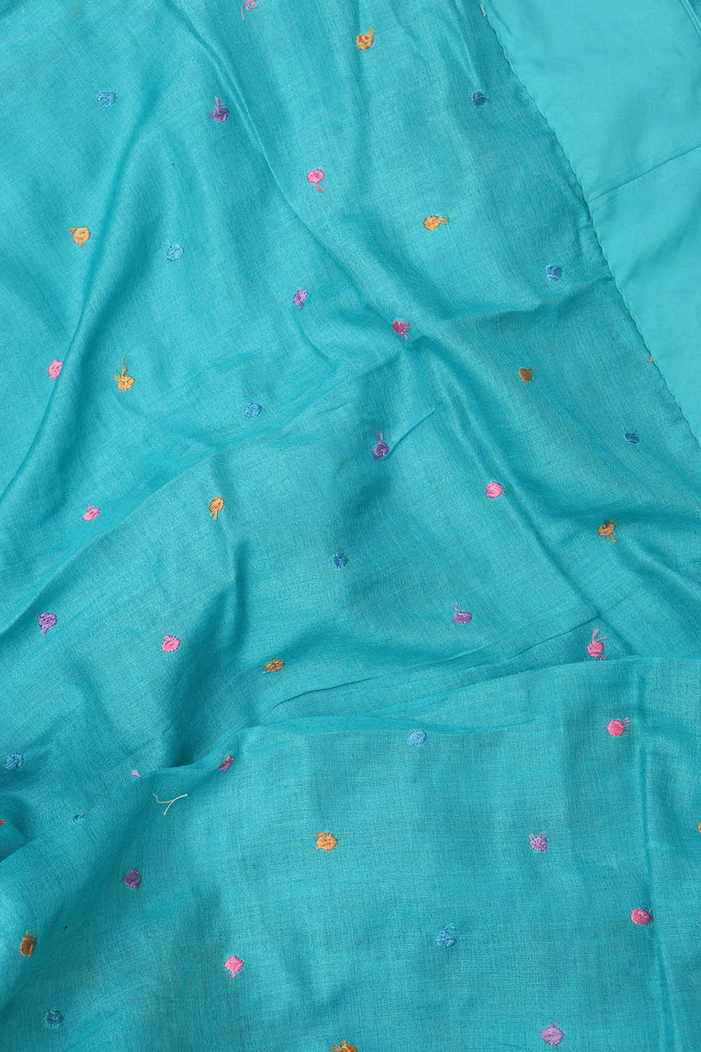 Exquisite Blue Hand Embroidered Parsi Gara Tussar Silk Saree - Luxurion World