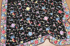 Black Hand Embroidered Parsi Gara Pure Georgette Bird Design Saree - Luxurion World