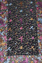 Black Hand Embroidered Pure Crepe Parsi Gara Work Saree - Luxurion World