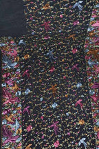 Black Hand Embroidered Pure Crepe Parsi Gara Work Saree - Luxurion World