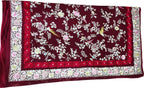 Exquisite Red Hand Embroidered Parsi Gara Pure Georgette Flower Design Saree - Luxurion World