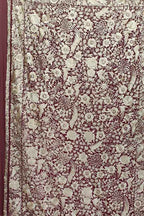 Elegant Maroon Hand Embroidered Parsi Gara Pure Georgette Flower Design Heavy Work Saree - Luxurion World