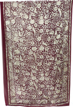 Elegant Maroon Hand Embroidered Parsi Gara Pure Georgette Flower Design Heavy Work Saree - Luxurion World