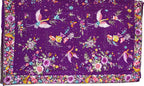 Purple Pure Crepe Parsi Hand Embroidered Flower And Flower Design Saree - Luxurion World