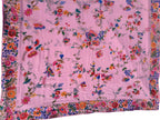 Pink Pure Georgette Parsi Hand Embroidered Flower Design French Knot Work Saree - Luxurion World