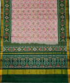 Pink Handloom Patola Pure Silk Single Ikat Saree - Luxurion World