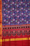 Blue Handloom Patola Pure Silk Single Ikat Saree - Luxurion World