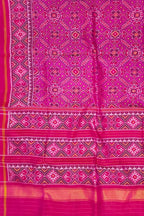 Pink Handloom Semi Patan Patola Silk Saree - Luxurion World