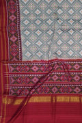 Grey Handloom Semi Patan Patola Silk Saree - Luxurion World