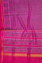 Pink Handloom Semi Patan Patola Pure Silk Saree - Luxurion World