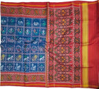 Blue Handloom Semi Patan Patola Silk Saree - Luxurion World