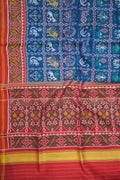 Blue Handloom Semi Patan Patola Silk Saree - Luxurion World