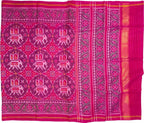 Pink Handloom Semi Patan Patola Pure Silk Saree - Luxurion World