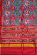 Handloom Semi Patan Patola Pure Silk Saree - Red - Luxurion World
