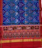 Blue Handloom Semi Patan Patola Silk Saree - Luxurion World