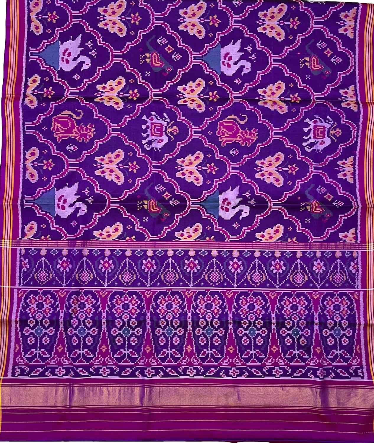 Regal Purple Patola Silk Saree: Handloom Elegance - Luxurion World