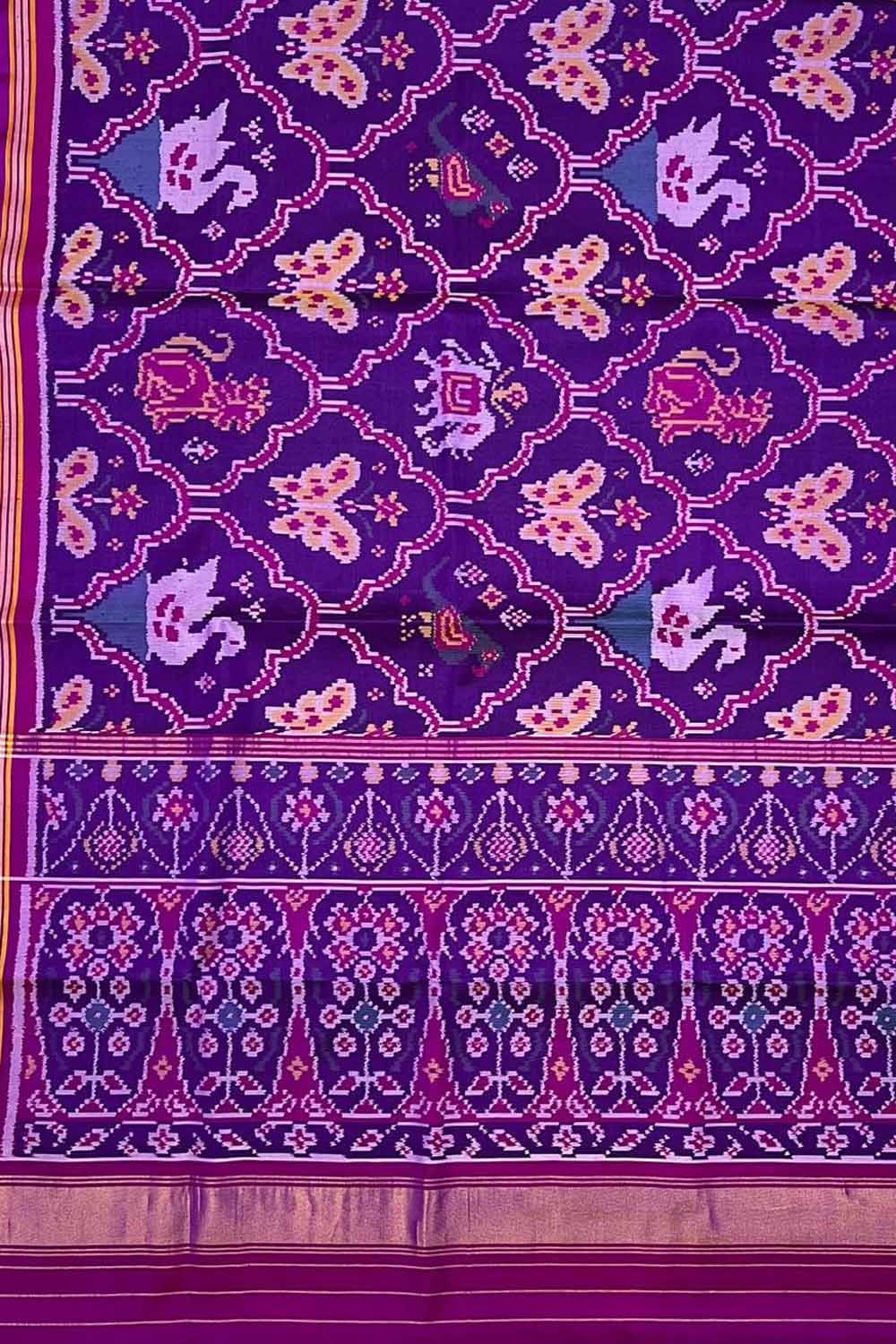 Regal Purple Patola Silk Saree: Handloom Elegance - Luxurion World