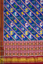 Stunning Blue Patan Patola Double Ikat Silk Saree - Luxurion World