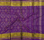 Purple Handloom Single Ikat Rajkot Patola Pure Silk Saree - Luxurion World