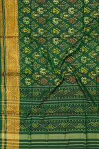 Green Handloom Single Ikat Rajkot Patola Pure Silk Saree - Luxurion World
