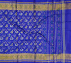 Blue Handloom Single Ikat Rajkot Patola Pure Silk Saree - Luxurion World