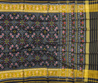 Black Handloom Single Ikat Rajkot Patola Pure Silk Saree - Luxurion World