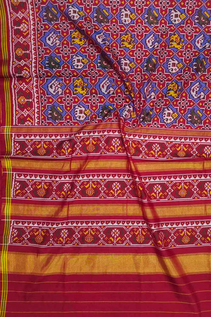 Vibrant Silk Patola Handloom Saree - Multicolor Beauty - Luxurion World