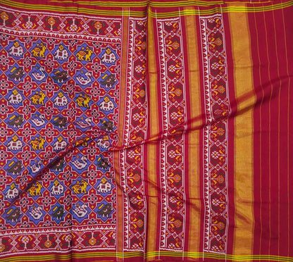Vibrant Silk Patola Handloom Saree - Multicolor Beauty - Luxurion World