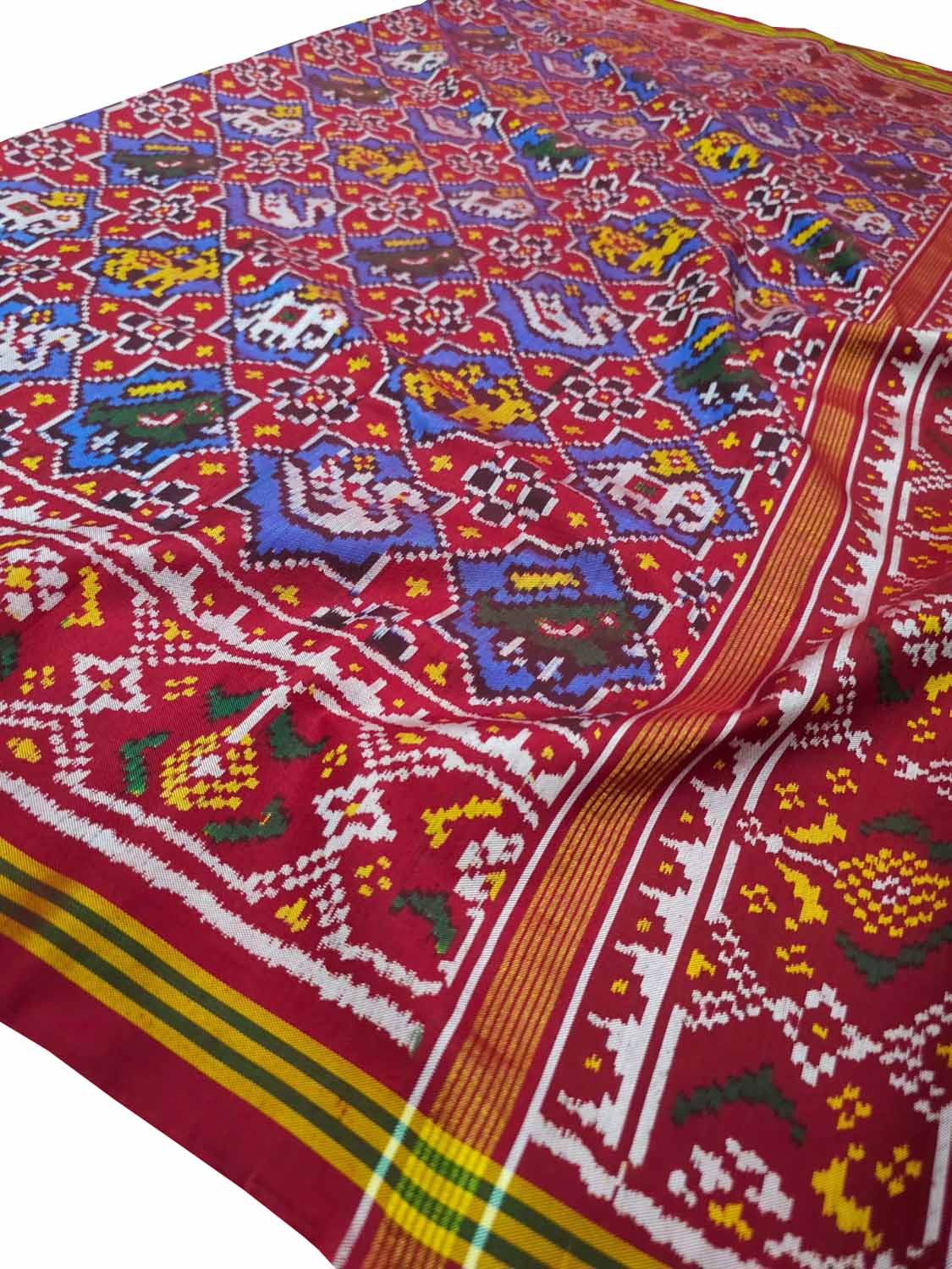 Vibrant Silk Patola Handloom Saree - Multicolor Beauty - Luxurion World