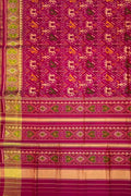 Stunning Pink Pure Silk Patola Single Ikat Saree - Luxurion World