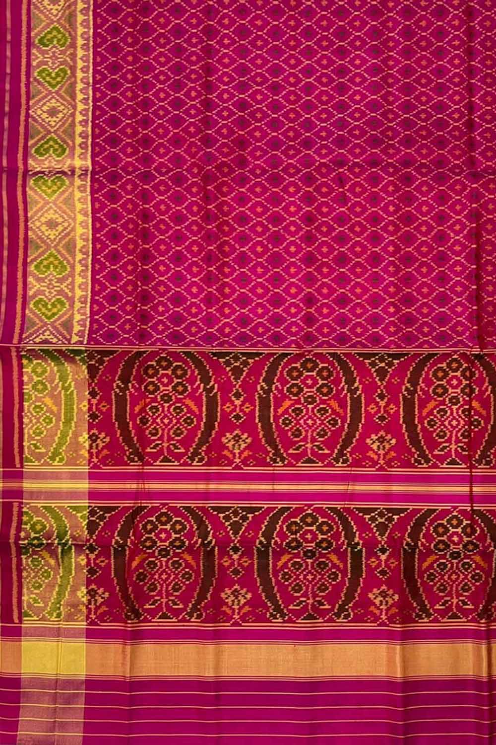 Beautiful Pink Pure Silk Patola Single Ikat Saree - Luxurion World