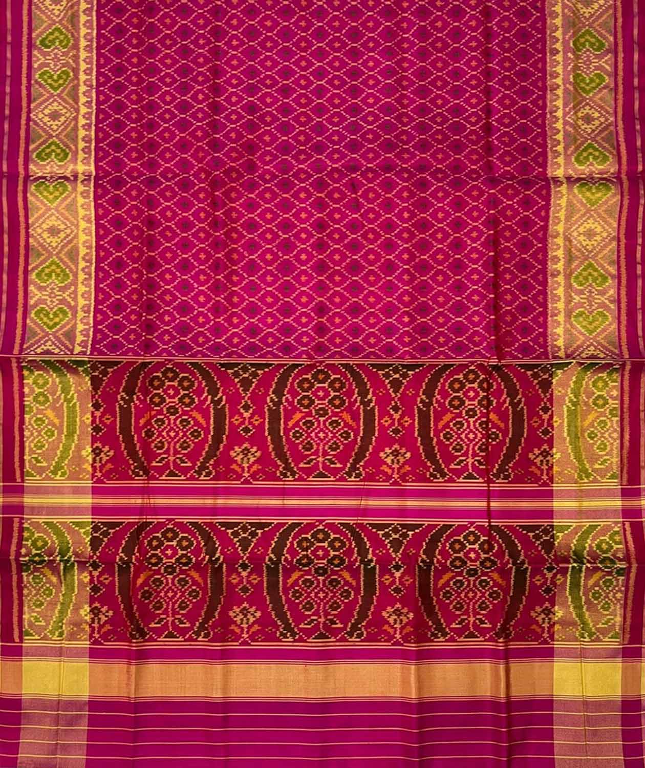 Beautiful Pink Pure Silk Patola Single Ikat Saree - Luxurion World