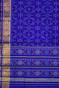 Blue Pure Silk Patola Single Ikat Saree - Luxurion World
