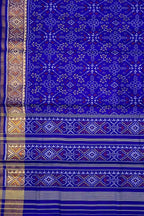 Blue Pure Silk Patola Single Ikat Saree - Luxurion World