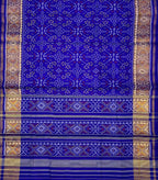Blue Pure Silk Patola Single Ikat Saree - Luxurion World