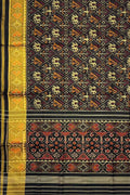 Black Pure Silk Patola Single Ikat Saree - Luxurion World