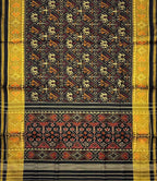 Black Pure Silk Patola Single Ikat Saree - Luxurion World